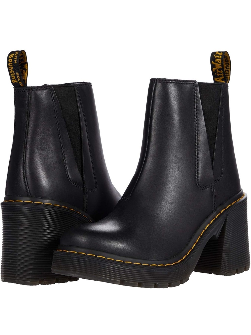 Dr. Martens Women's Black Leather Spence Platform Boots